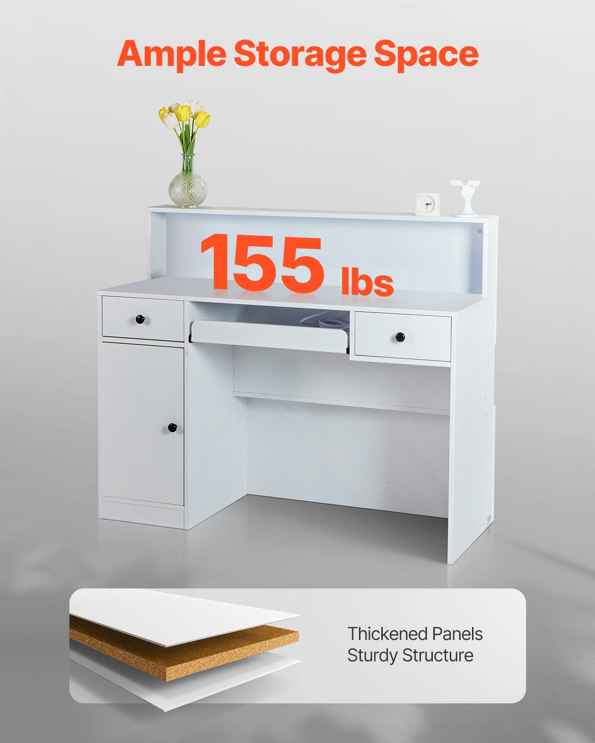 Ample Storage Space

155 lbs

Thickened Panels
Sturdy Structure