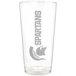 Great American Products - Michigan State Spartans Etched 16oz. Vertical Rally Cry Pint Glass - Multicolor