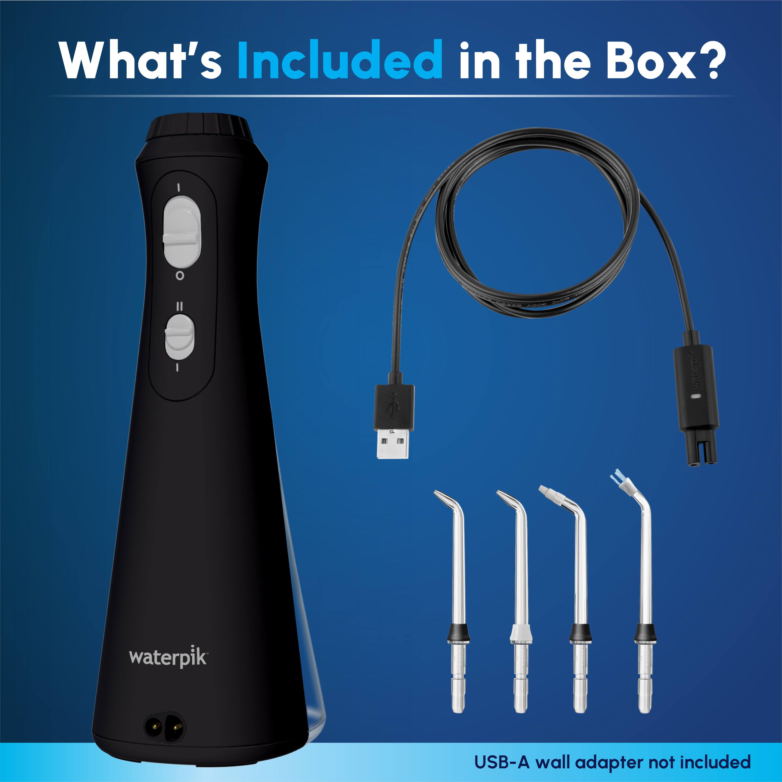 What's Included in the Box? waterpik USB-A wall adapter not included