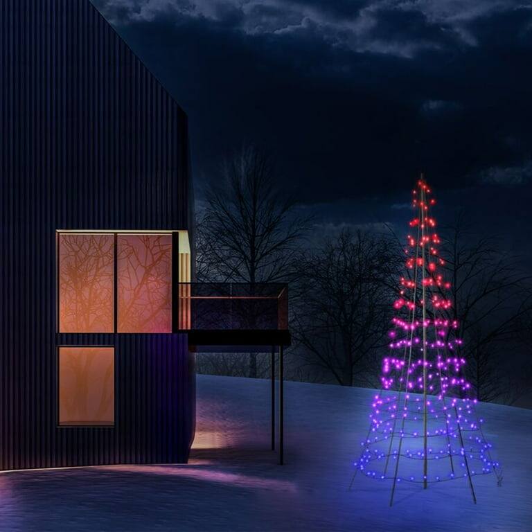 Alt View 3. Twinkly - Tree Light Form 300 RGB+W - Black.