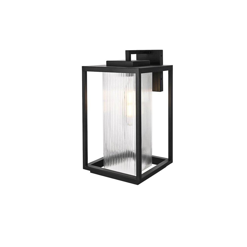 Angle. Elegant Lighting - Ludlow 10 Inch Outdoor Wall Sconce In Black - Black.