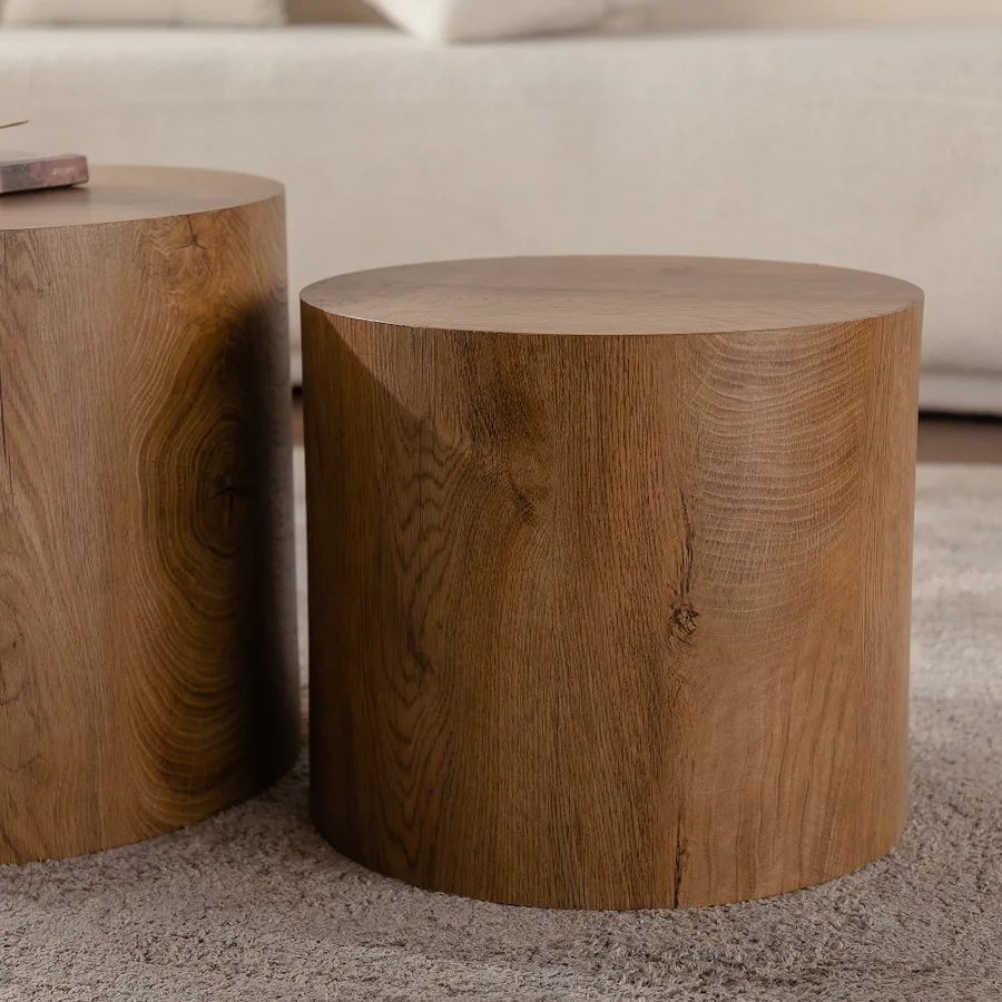 Format Table Stting Loheer Nesting Coffee Table Set of 2 Round Wooden Modern Circle Table ...