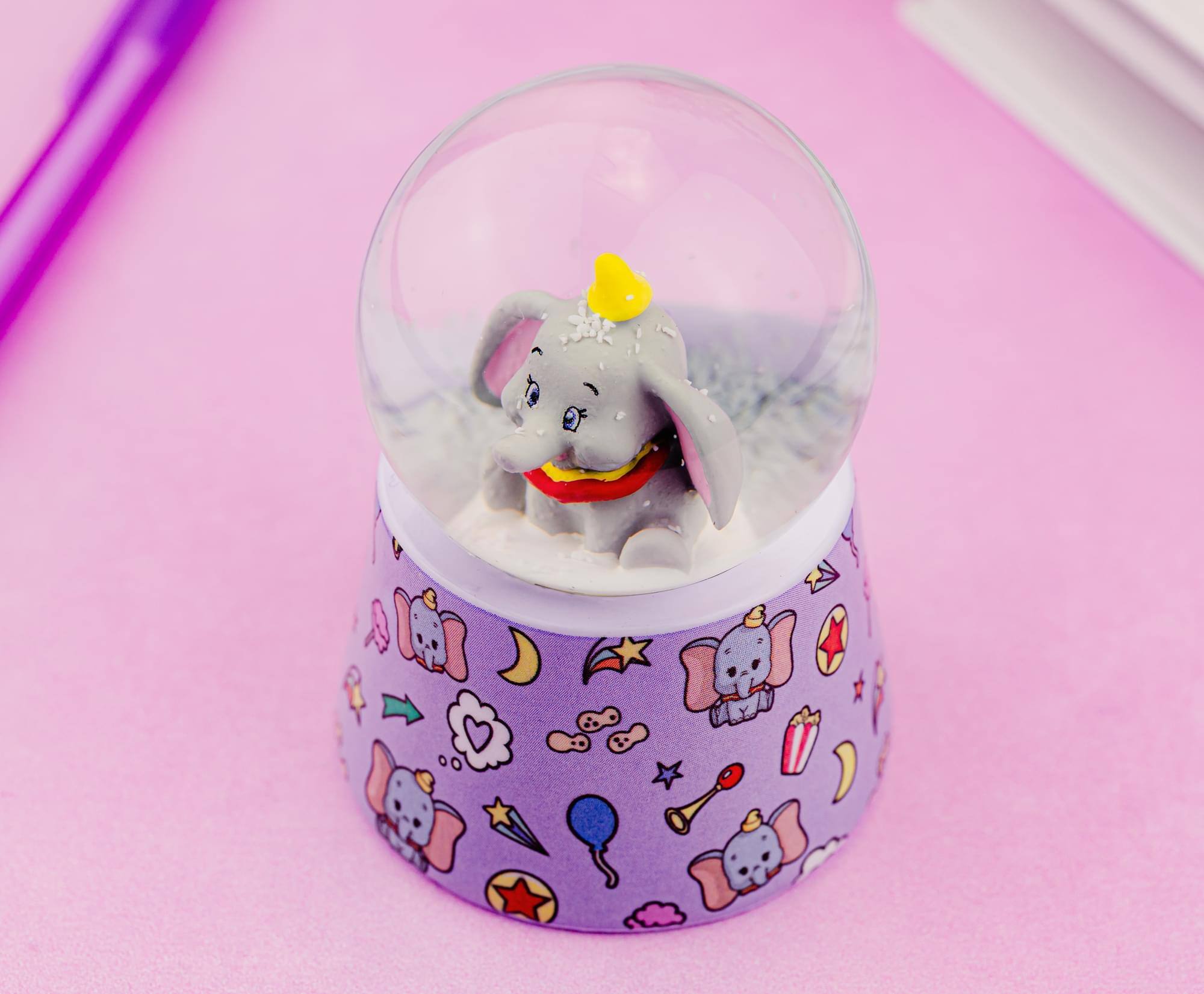 Alt View 4. Silver Buffalo - Disney Dumbo 3-Inch Mini Light-Up Snow Globe - Multi-Colored.