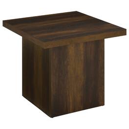 Manhattan Lane - Darla Square Side-End Table, Block Style Base, Wood 24 Inch - Dark Pine Brown
