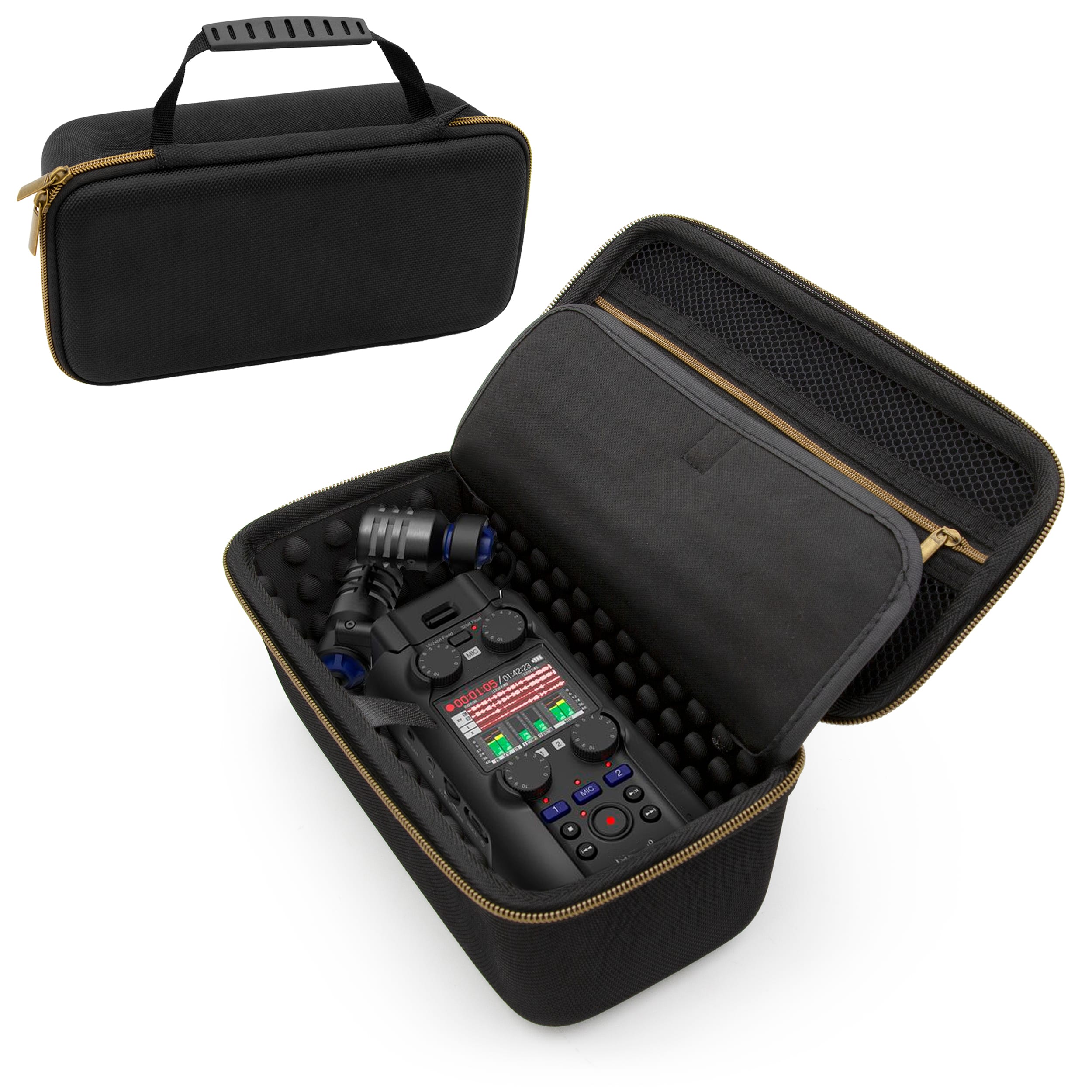 CASEMATIX - Hard Travel Case for Zoom H5studio 4-Track Handy Recorder & Portable Voice Recorder Accessories