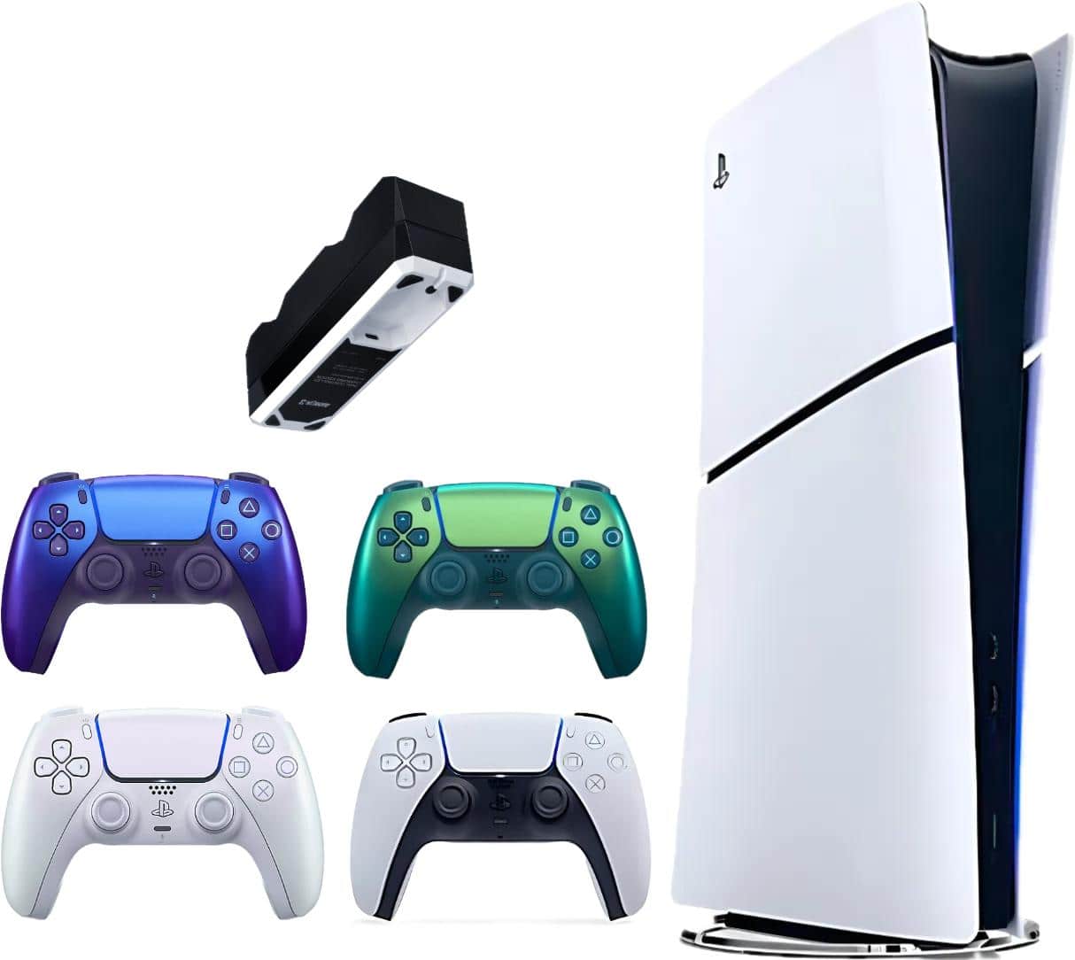PS5 825GB Disc Console + 3 Chroma Pearl Indigo Teal DualSense NEW