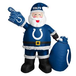 Logo Brands - Indianapolis Colts 7' Inflatable Santa - Multicolor