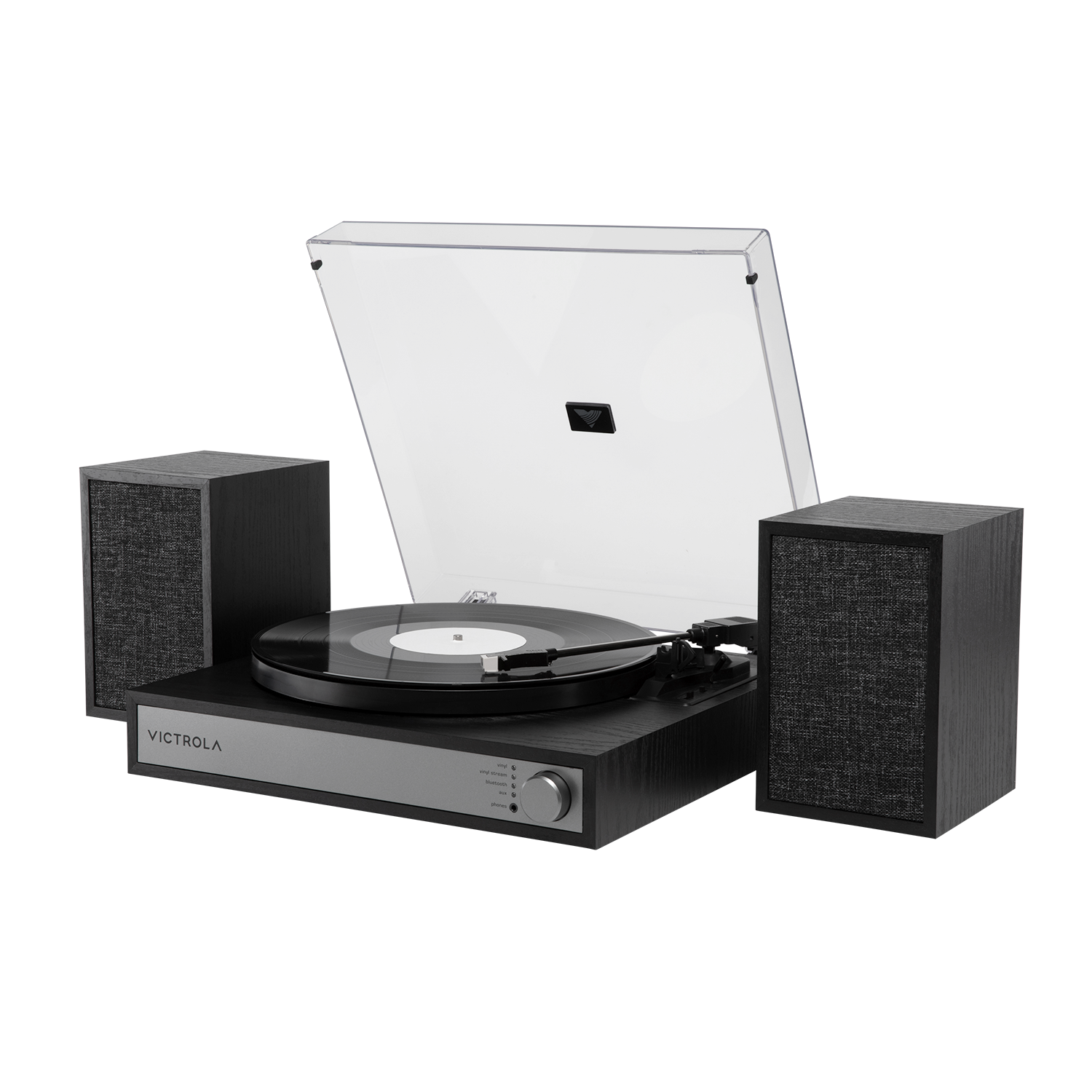 Alt View 2. Victrola - Victrola Harmony Bluetooth Turntable System with Speakers - Black.