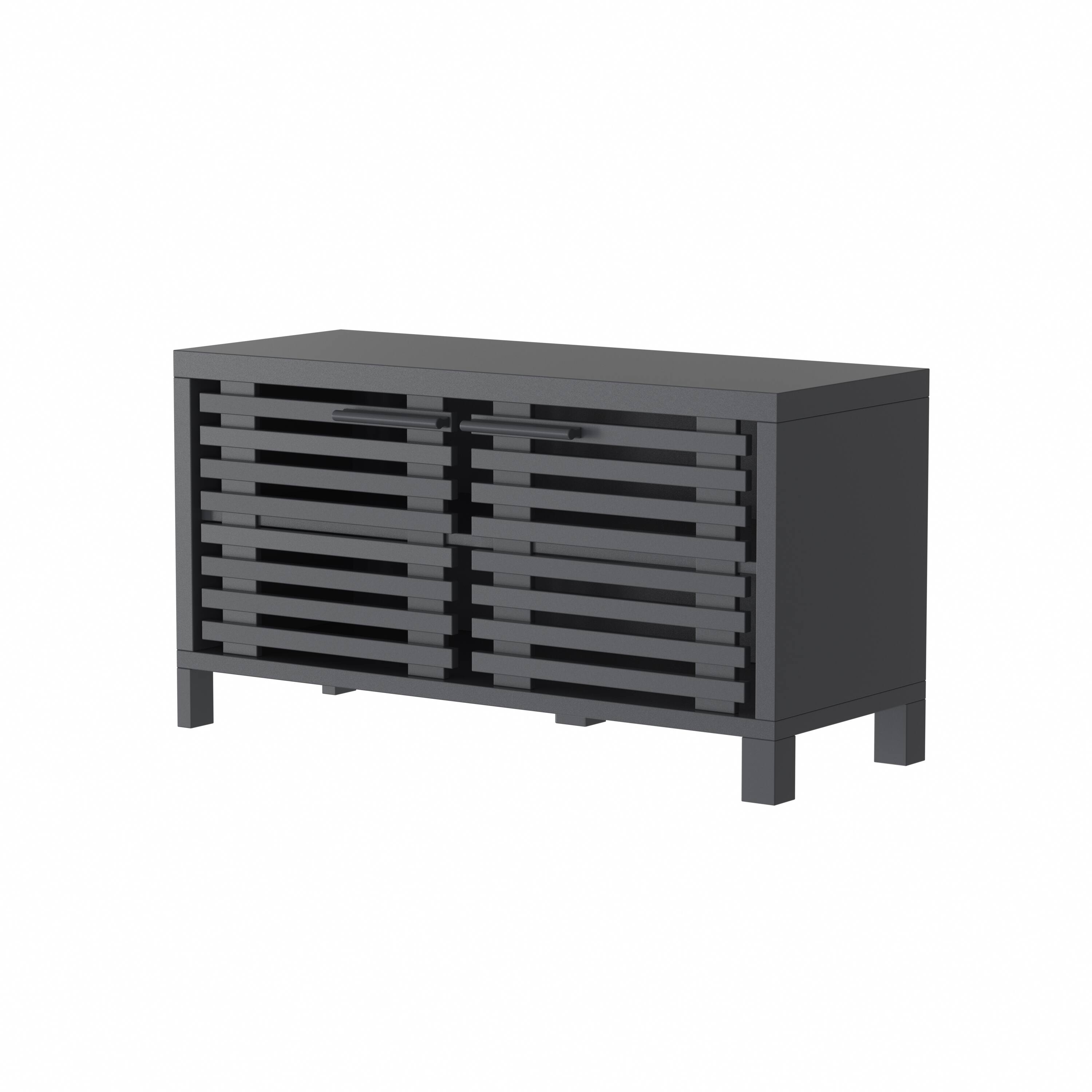 Front. Ihomeadore - 38-inch Modern Balck TV Stand with Two Shelves - Black.