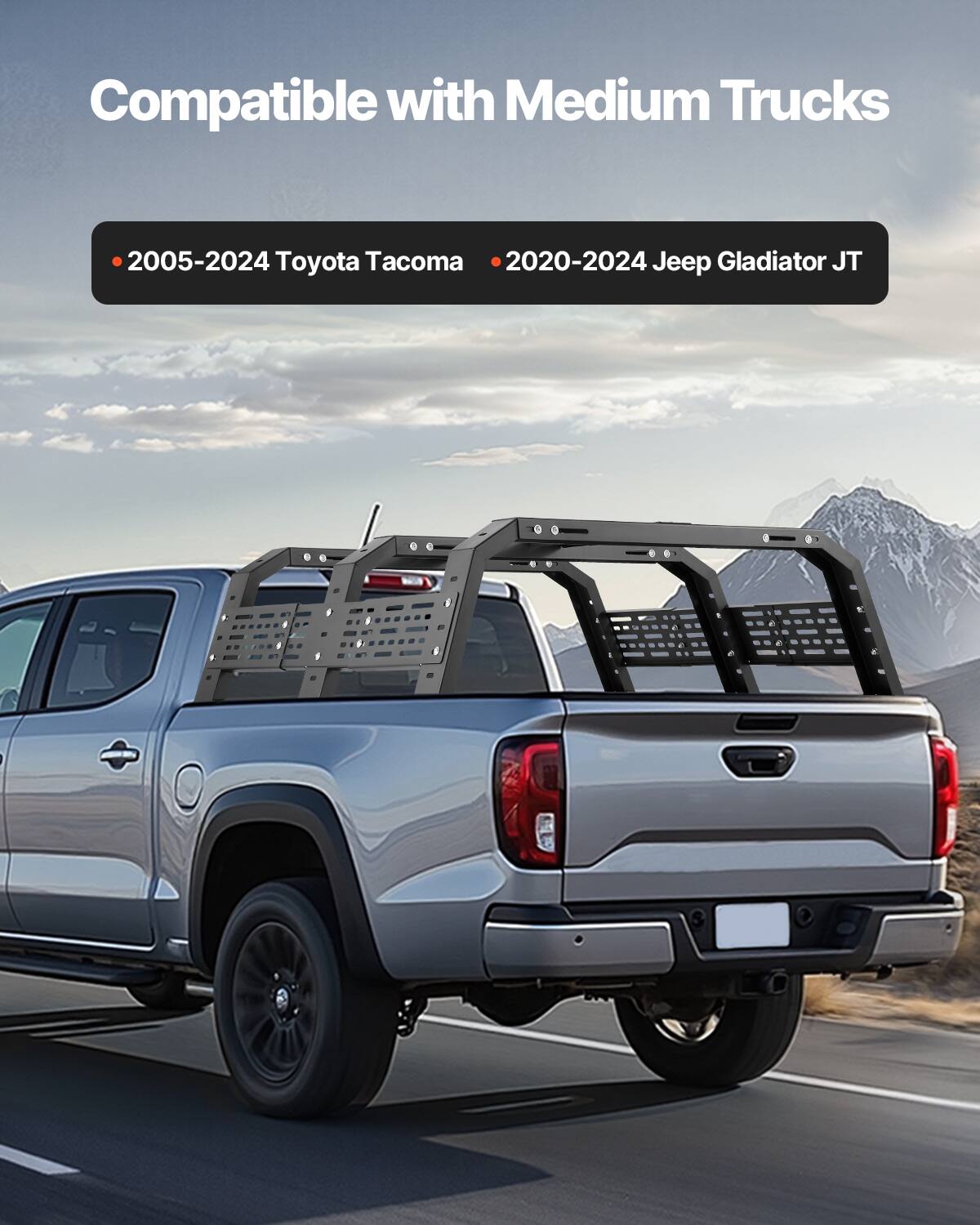 Compatible with Medium Trucks

- 2005-2024 Toyota Tacoma
- 2020-2024 Jeep Gladiator JT