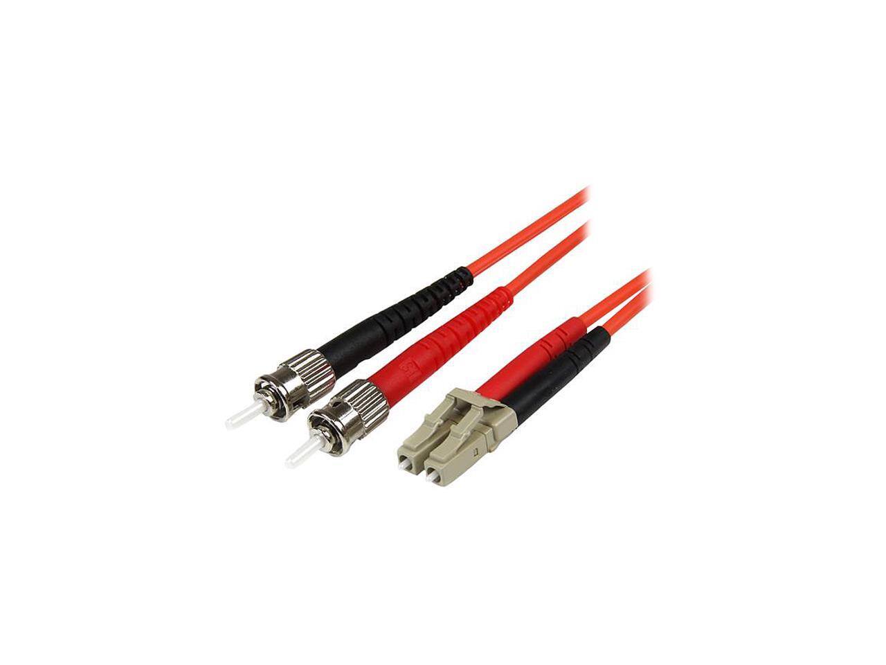 Front. StarTech.com - StarTech.com 50FIBLCST5 16.4 ft. 5m Multimode 50/125 Duplex Fiber Patch Cable LC - ST Male to Male.