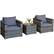 Angle. Costway - 3 PCS Patio Rattan Furniture Bistro Set Cushioned Sofa Chair Glass Table Garden - Mix Grey/Grey.