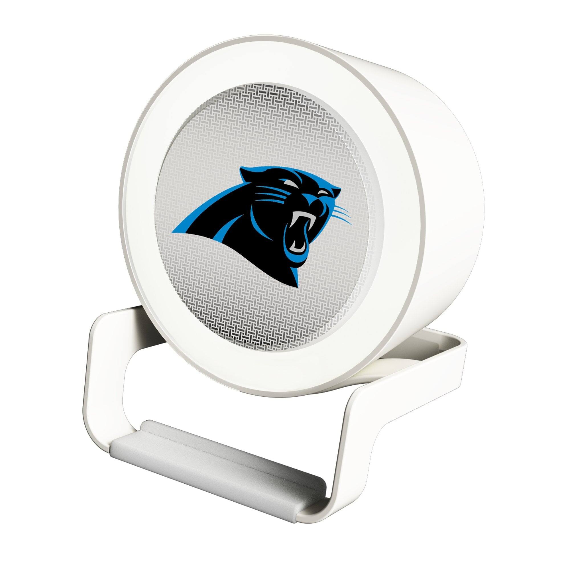 Front. Keyscaper - Carolina Panthers Linen Print Nightlight Charger & Bluetooth Speaker - White.
