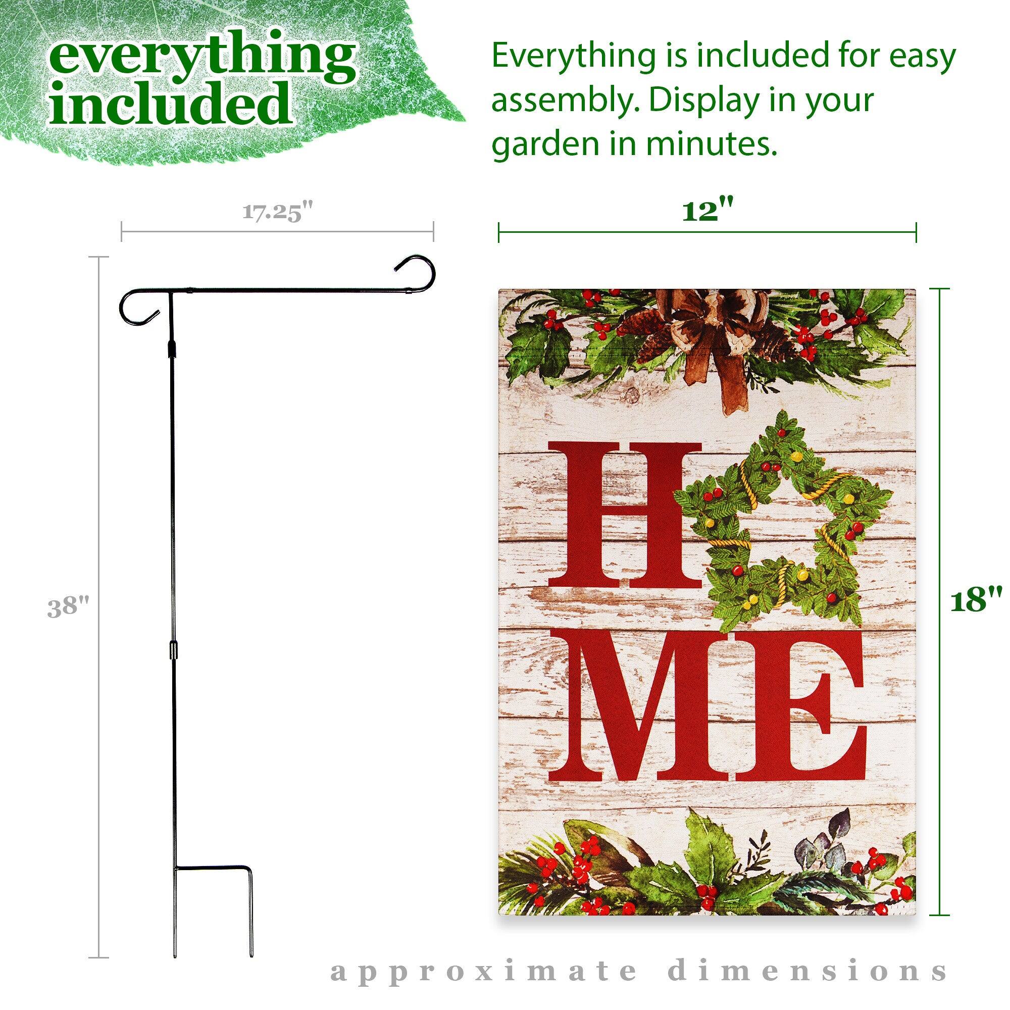 Everything is included for easy assembly. Display in your garden in minutes.

17.25"  
12"  
38" H  
18" ME  

approximate dimensions