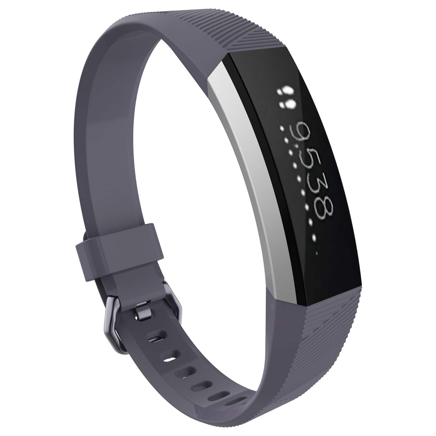 StrapsCo - Active Band Rubber Watch Strap For Fitbit Alta (Short-Medium) - Gray