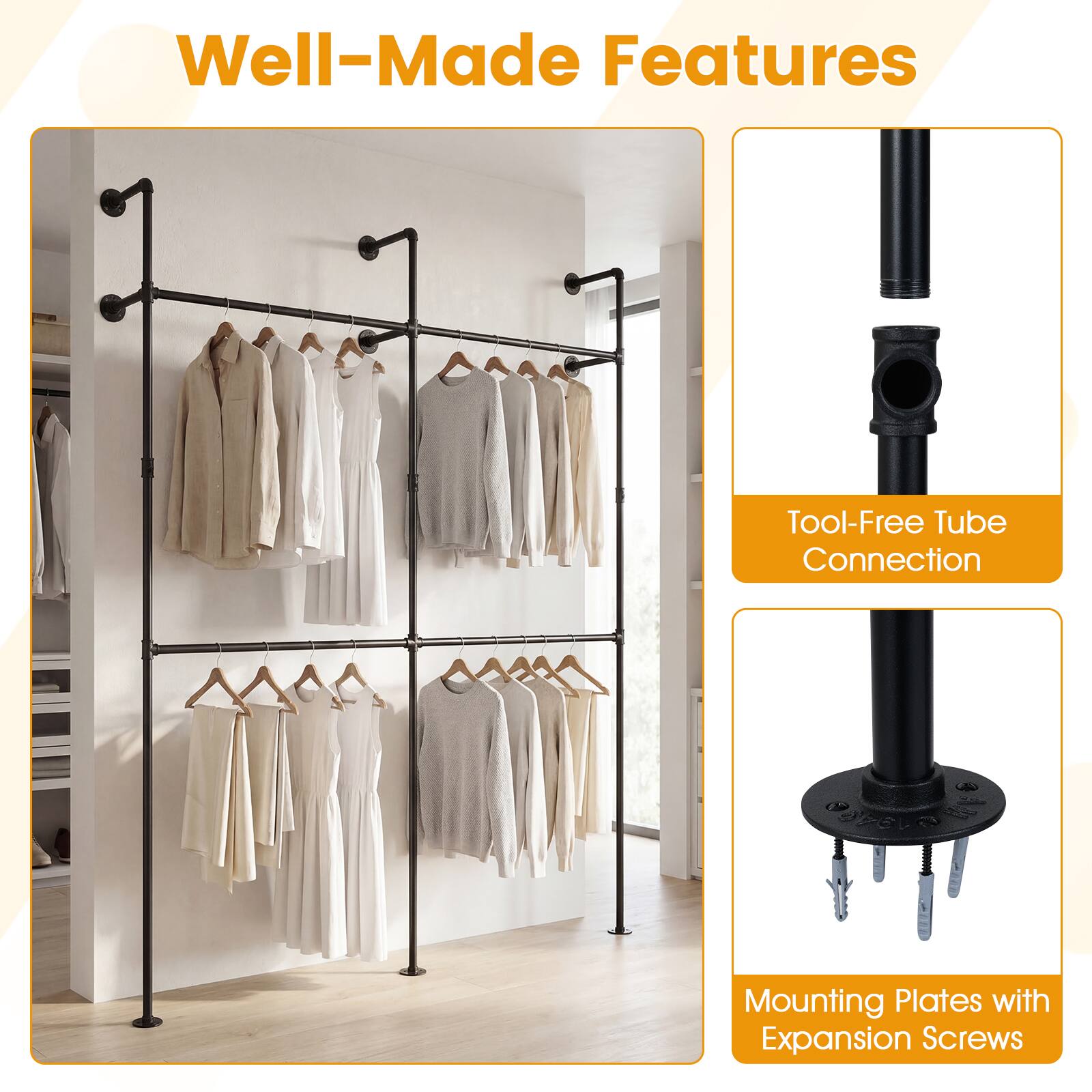 Well-Made Features

- Tool-Free Tube Connection
- Mounting Plates with Expansion Screws