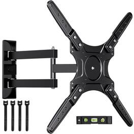 Dazzed Corner - Full Motion TV Wall Mount for 26-55'' TVs, Swivel Tilt Extend, VESA 400x400 - Black