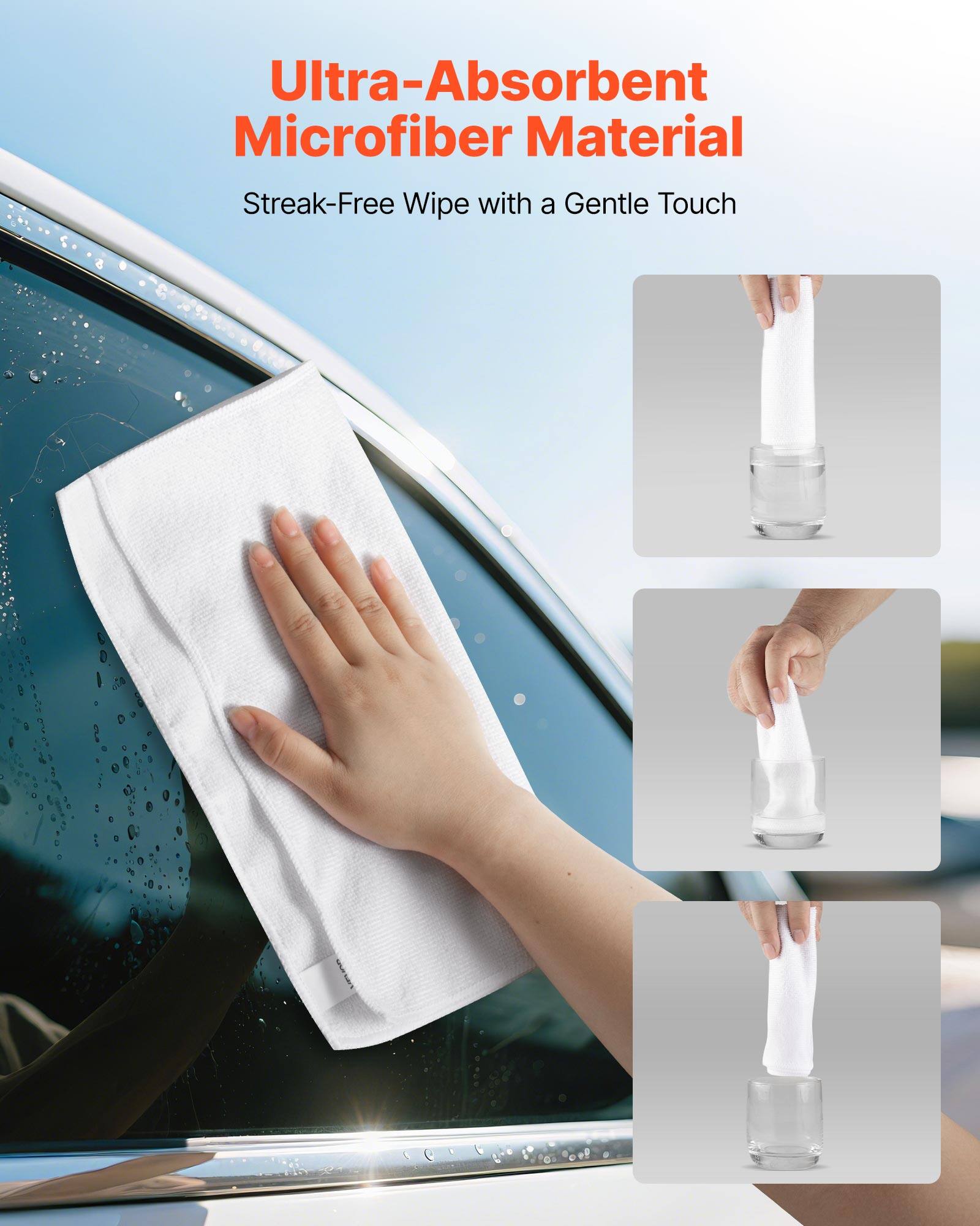 Ultra-Absorbent Microfiber Material  
Streak-Free Wipe with a Gentle Touch