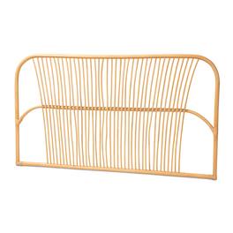 bali & pari - Laina Modern Bohemian Rattan Queen Size Wall-mount Headboard - Natural Brown