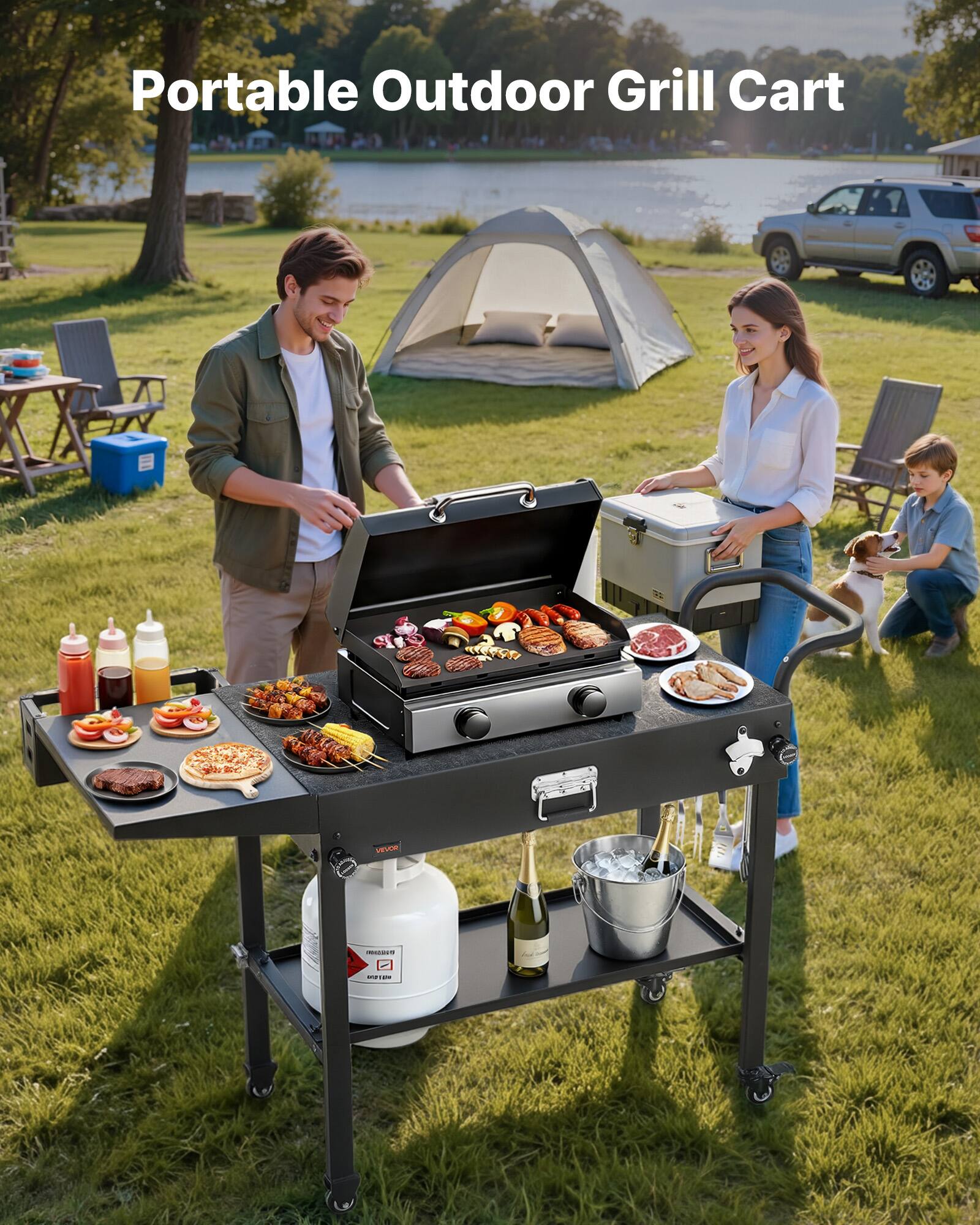 Portable Outdoor Grill Cart