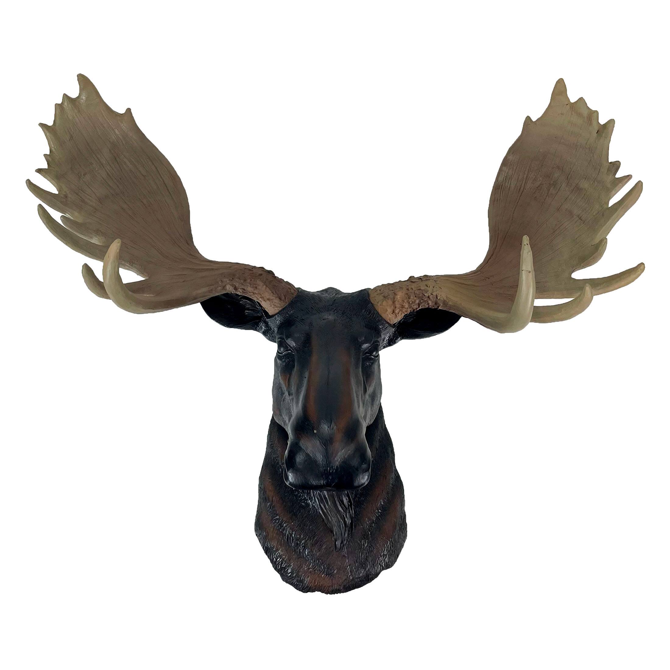 Alt View 1. Zeckos - Rustic Moose Head Bust Wall Sculpture 20x23in Brown Cabin Lodge Decor - Brown.