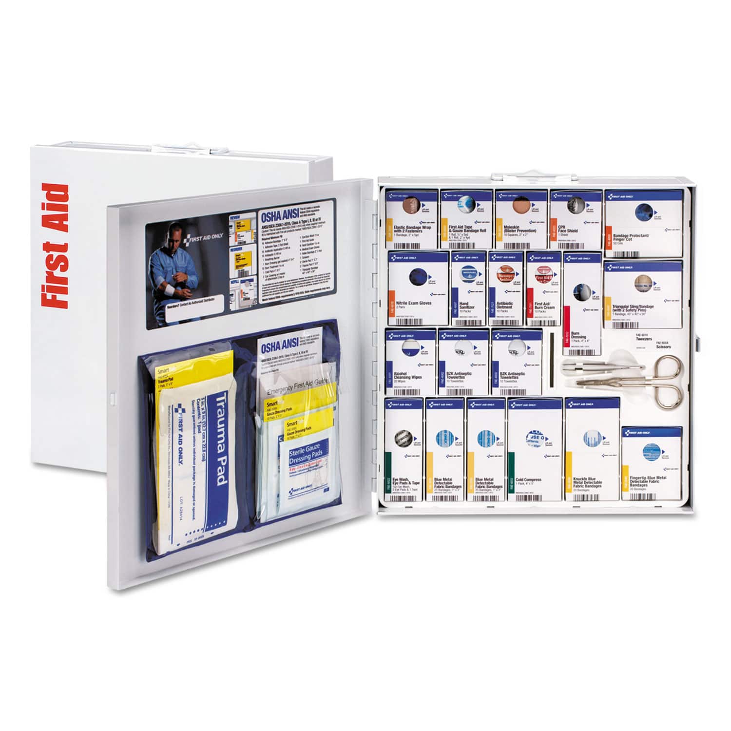 First Aid Only - ANSI 2015 SmartCompliance Food Service First Aid Cabinet for 50 People - White