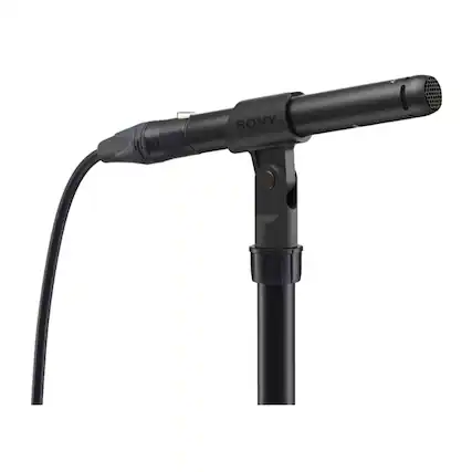 Front. Sony - Sony ECM-100U Uni-Directional Electret Condenser Microphone (Black).