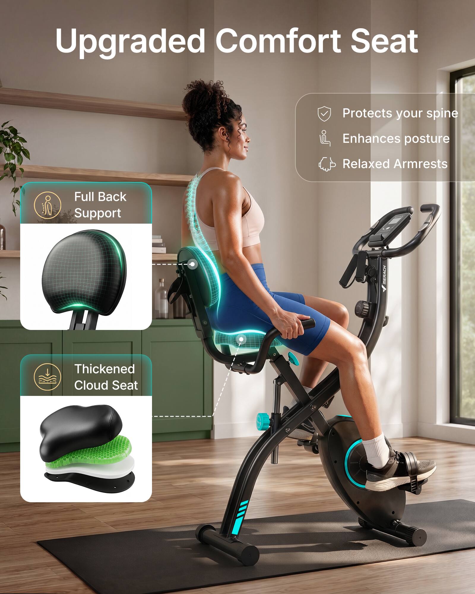 Upgraded Comfort Seat

- Protects your spine
- Enhances posture
- Relaxed Armrests
- Full Back Support

Thickened Cloud Seat