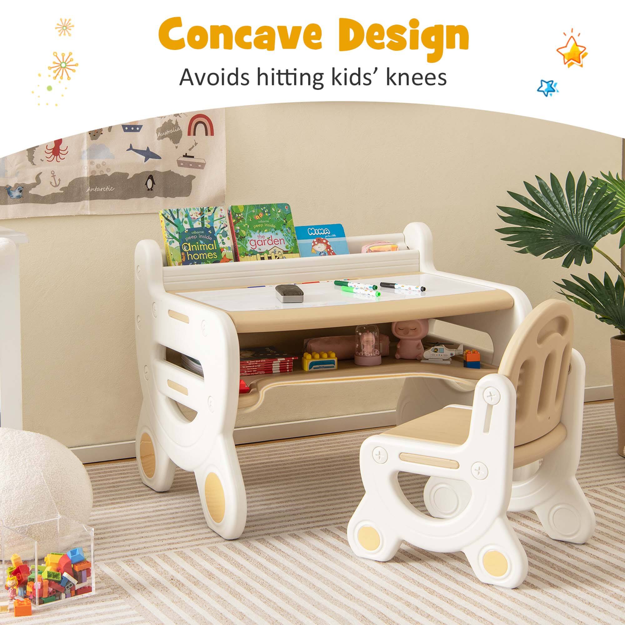 Concave Design  
Avoids hitting kids' knees
