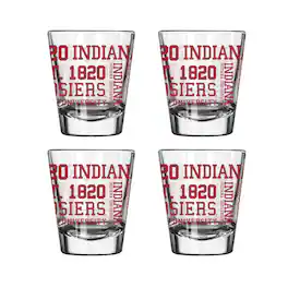 Logo Brands - Indiana Hoosiers 4-Pack 2oz. Shot Glass Set - Multicolor