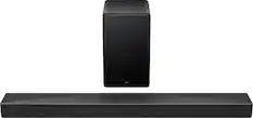 TCL is a company that manufactures and sells electronic products, such as televisions, soundbars, and speakers. In the image, there is a TCL soundbar and speaker system, which includes a subwoofer and two speakers. The soundbar is placed on a stand, and the speakers are positioned on either side of it. This setup provides a complete audio system for an entertainment system, enhancing the overall sound quality and experience for the user.