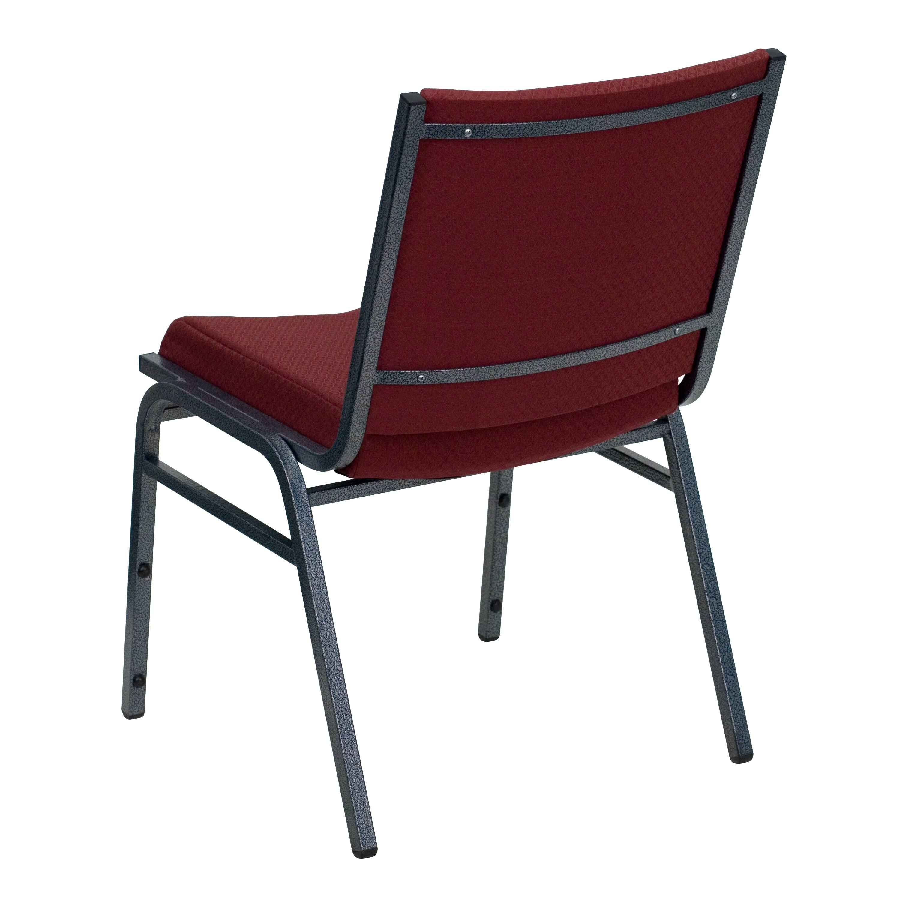 Alt View 4. Emma + Oliver - Heavy Duty Reception/Guest Stack Chair - Burgundy Patterned Fabric.