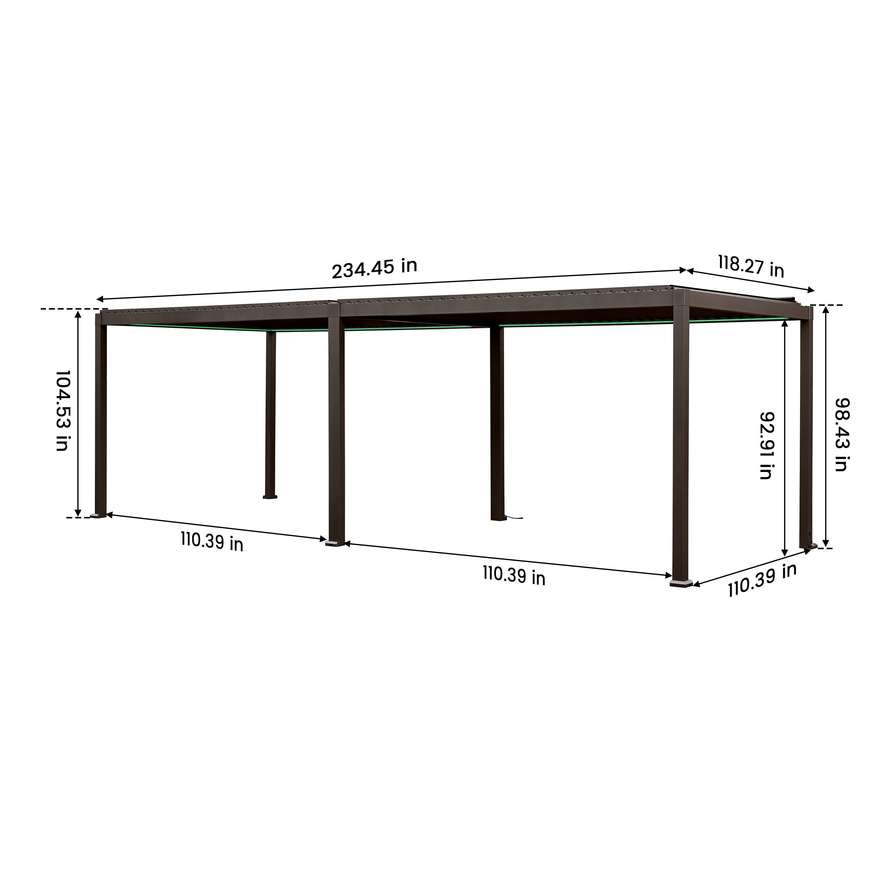 234.45 in  
118.27 in  
104.53 in  
92.91 in  
98.43 in  
110.39 in  
110.39 in  
110.39 in