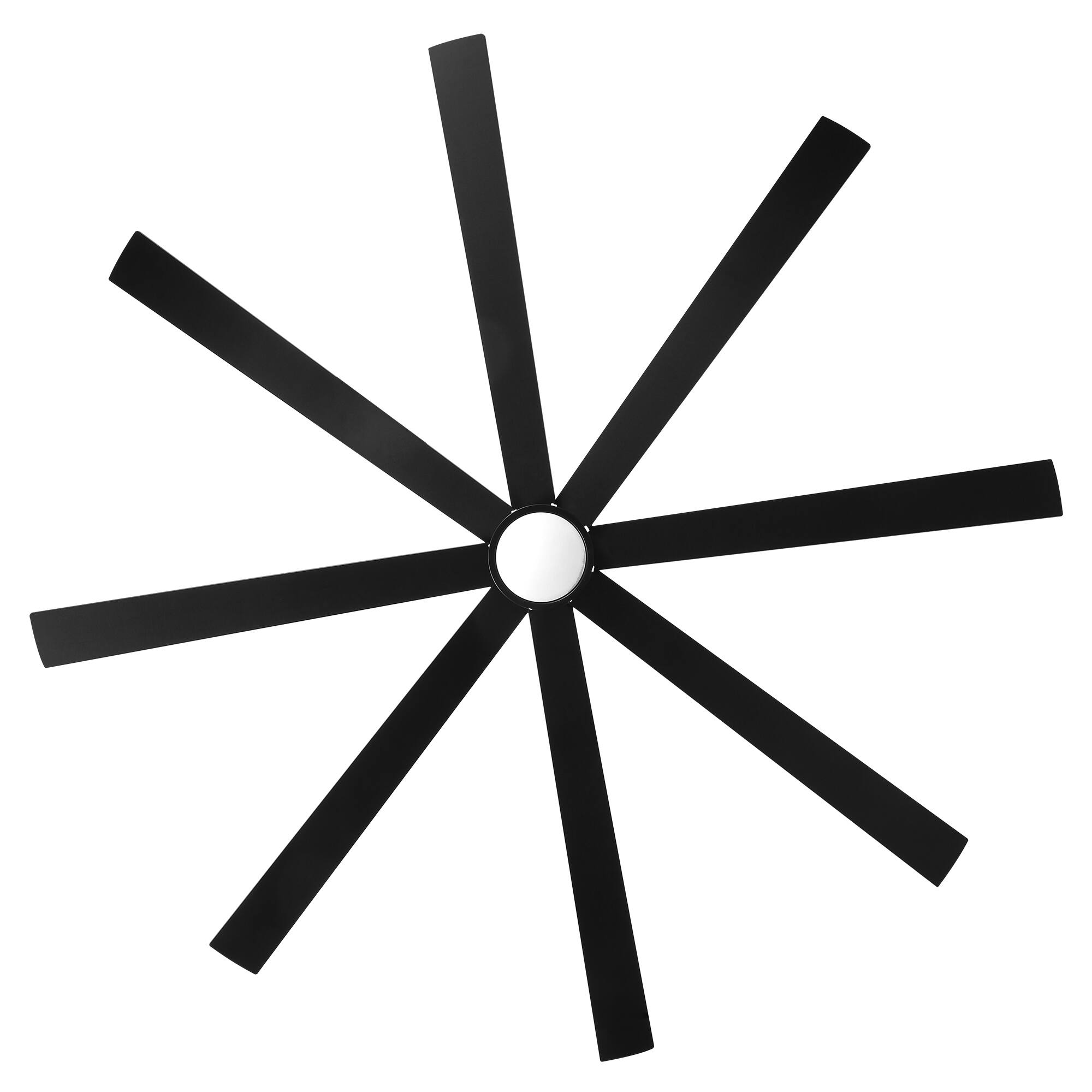 Alt View 10. Breezary - 72-Inch Modern LED Ceiling Fan, 8 Plywood Blades, Quiet DC Motor, 6 Speeds, Timer & Remote, 6"/12" Downrod - 72-inch Black Ceiling Fan.