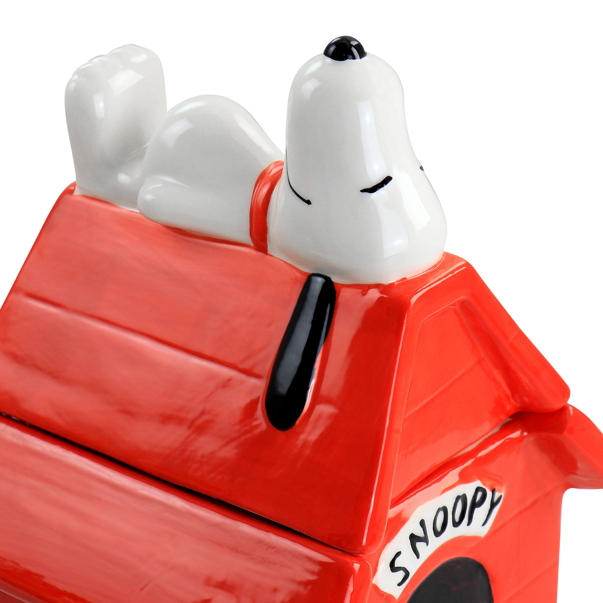 Alt View 2. Gibson - Gibson Peanuts Classic Snoopy Dog House Durastone 11.2in Cooke Jar in Red - Red.