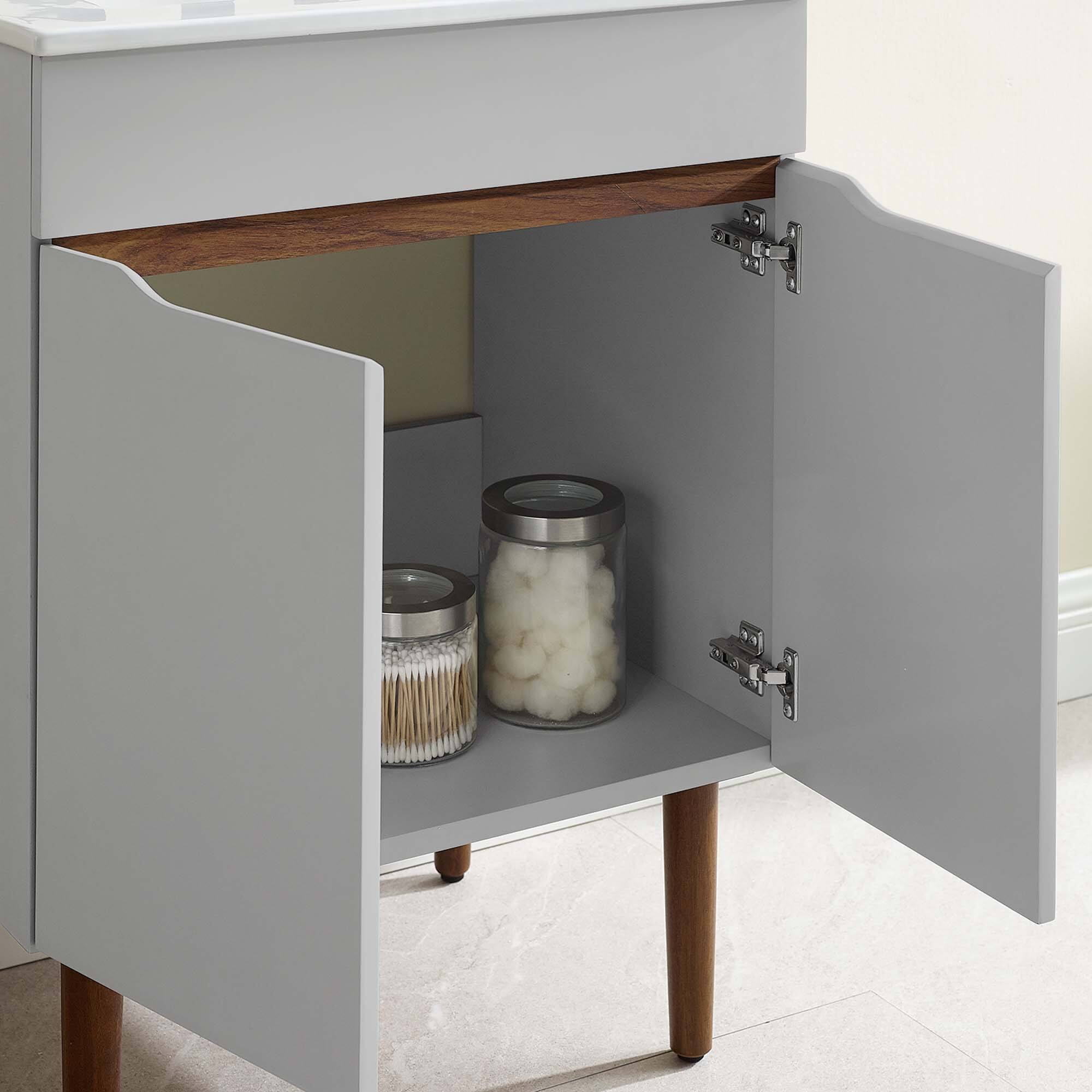 Alt View 1. Modway - Harvest Bathroom Vanity Basin Included - Gray White.
