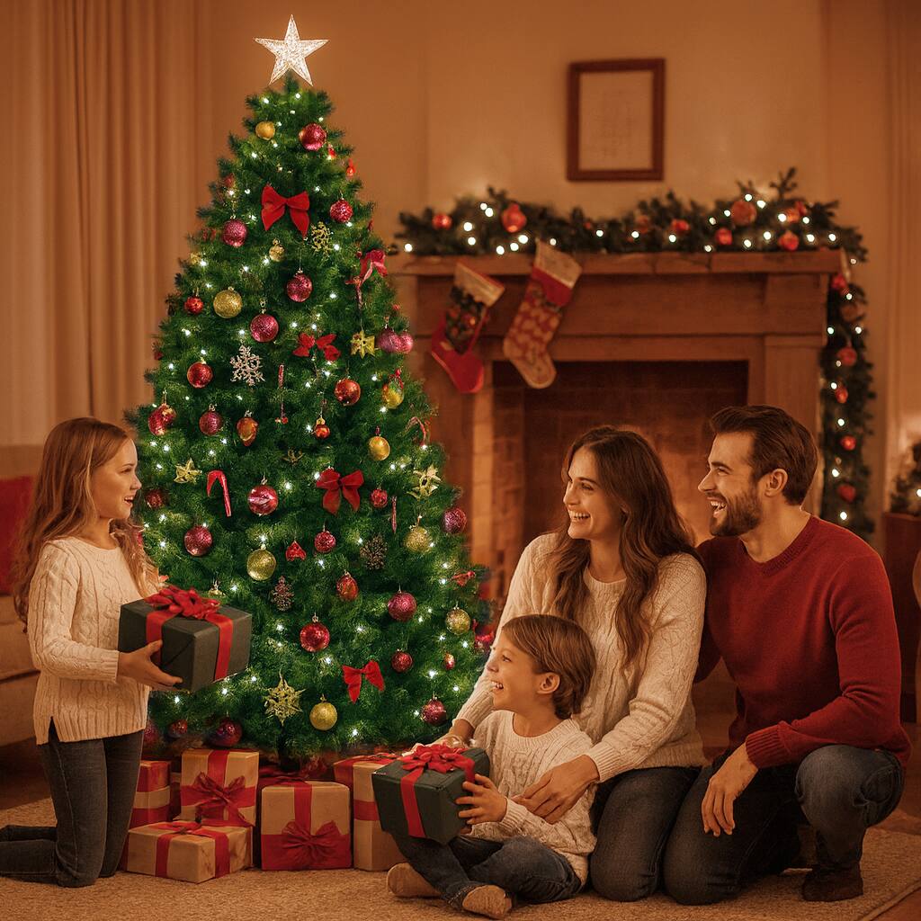 Alt View 3. CloudRest Pro - 6 ft Artificial Christmas Tree Reusable and Easy to Assemble with 1000 Branch - Green.