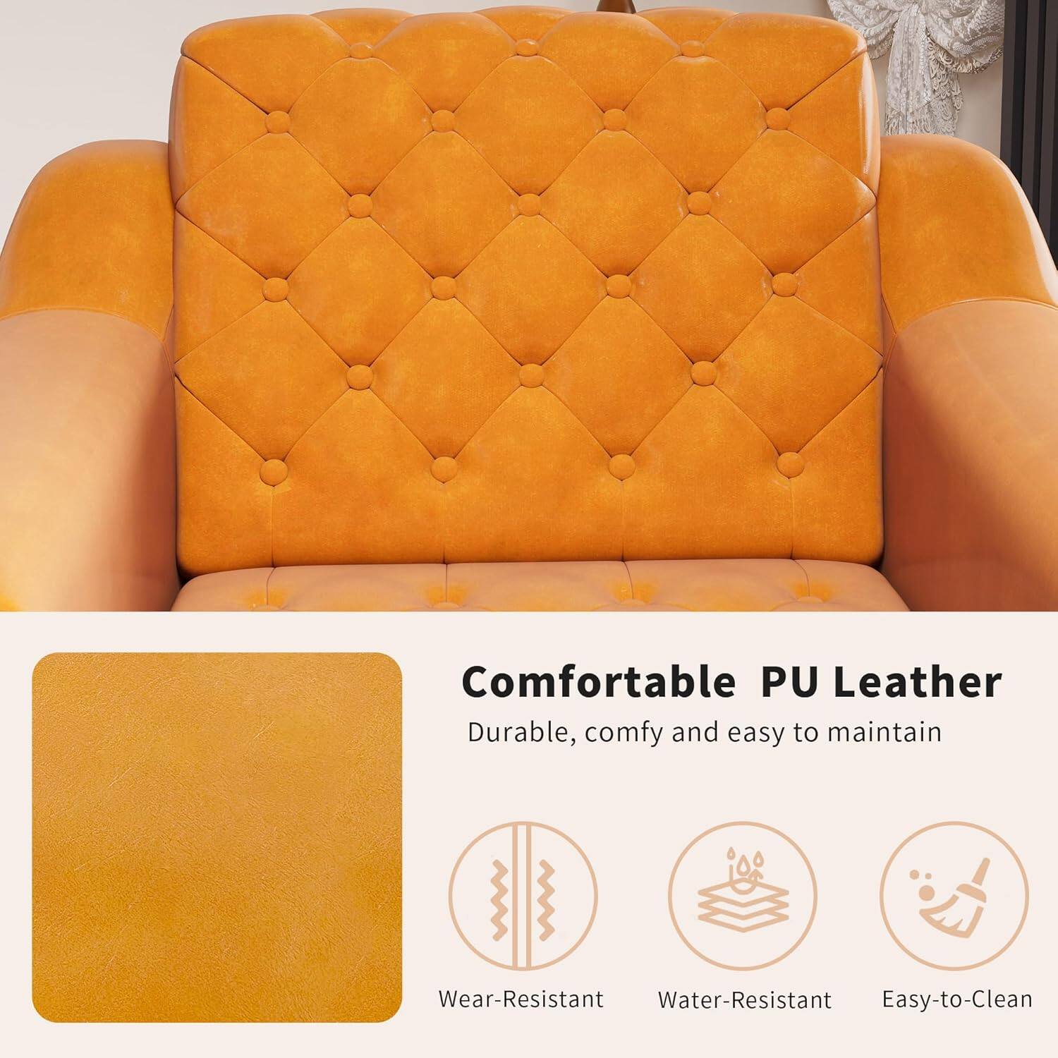 Comfortable PU Leather  
Durable, comfy and easy to maintain  

- Wear-Resistant  
- Water-Resistant  
- Easy-to-Clean