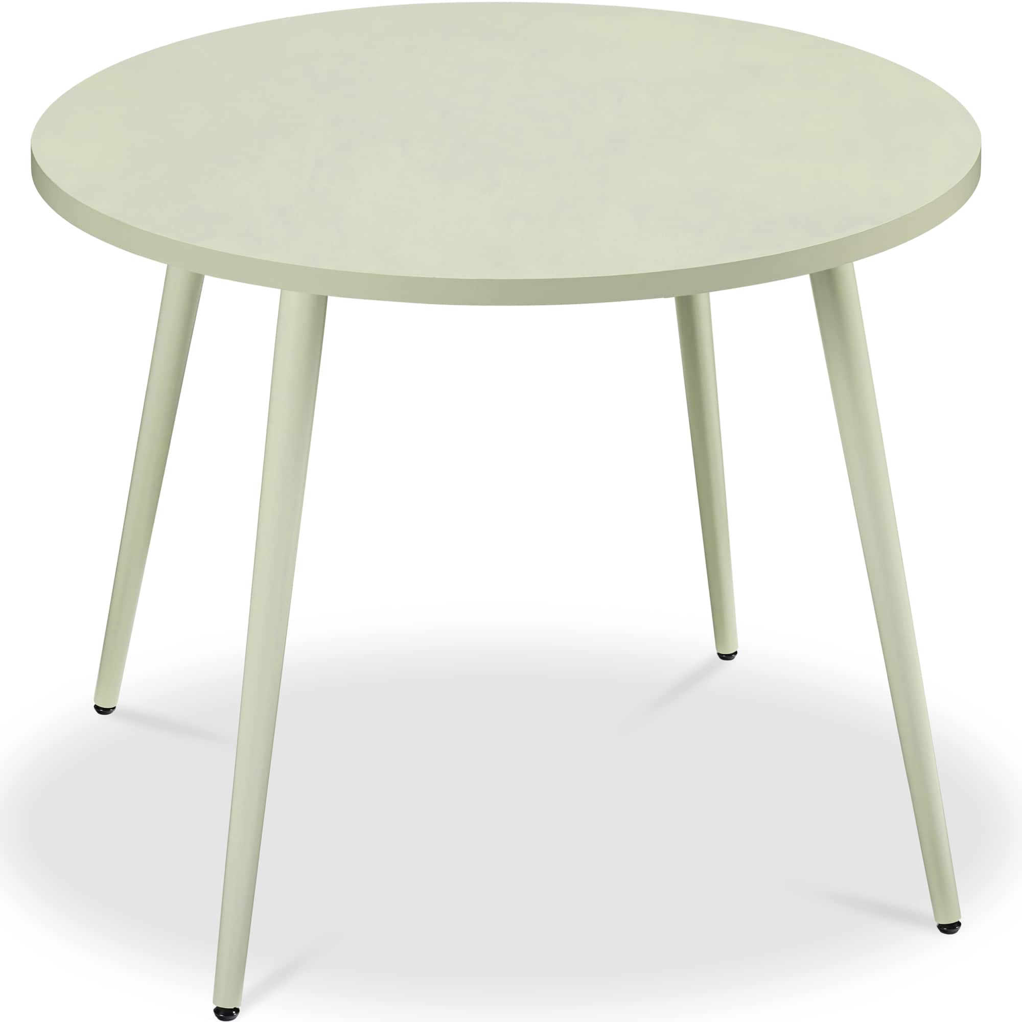 Best Choice Products - Round Mid-Century Modern 35.5in Dining Table, Dinette for Home or Kitchen w/Wood Finish Steel Legs - Sage