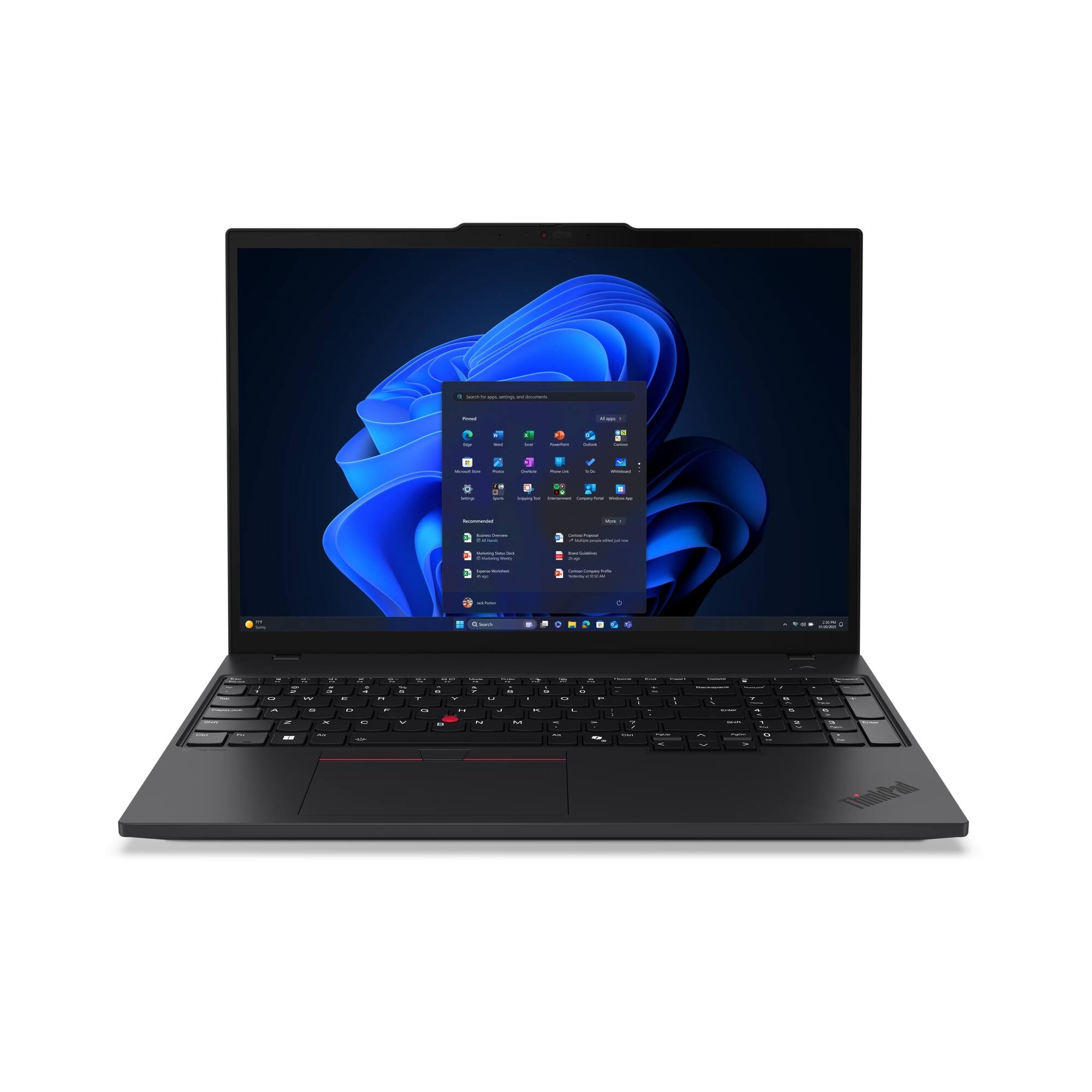 Alt View 13. Lenovo - Lenovo - ThinkPad T16 Gen 4 AI PC 16" Touch - Screen Laptop -Latest Model - Intel Ultra 7 with 32GB Memory - 512GB SSD - Black.