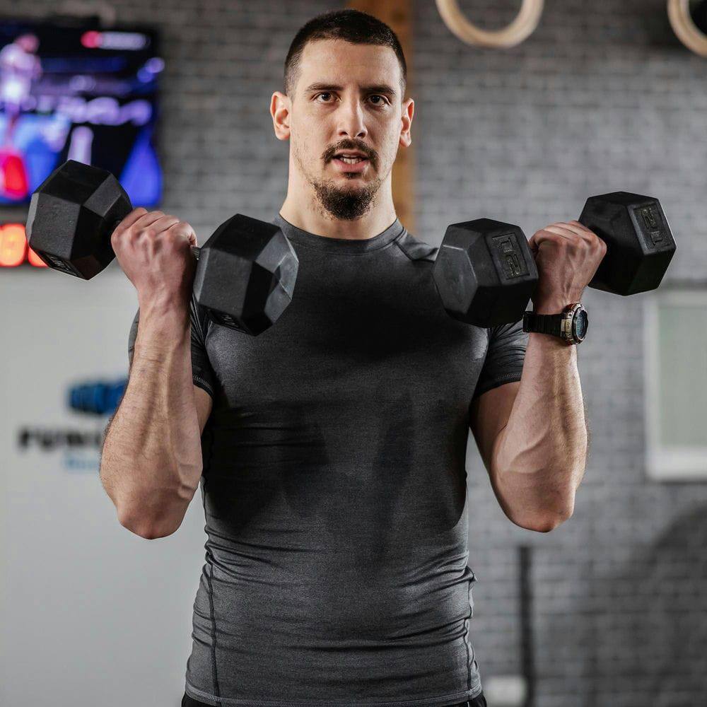 Front. Resenkos - Adjustable Rubber Hex Dumbbell Set with Secure Grip and Anti-Roll Design - Black - Black.