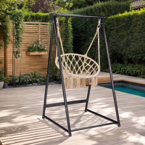 Alt View 5. Winado - Hammock Chair Stand Only, Heavy Duty Steel Stand with Stable Construction, Weatherproof for Patio Garden Indoor Outdoor - Black.