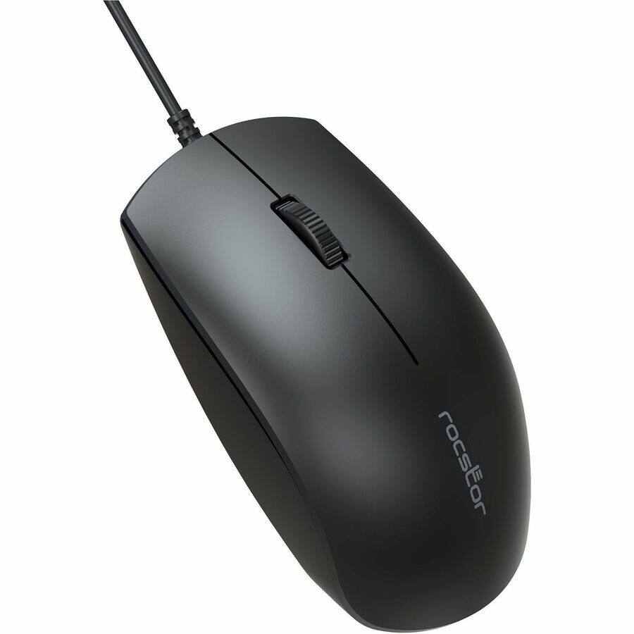 Alt View 2. Rocstor - Rocstor Premium M10 USB Wired Optical Mouse - 1200 dpi - Full-size Mouse - Optical - Cable - Black - USB - 1200 dpi - Black.