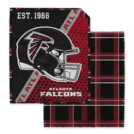 Pegasus - Atlanta Falcons 60" x 80" Gradient Helmet Double-Sided Plaid Sherpa Blanket - Multicolor