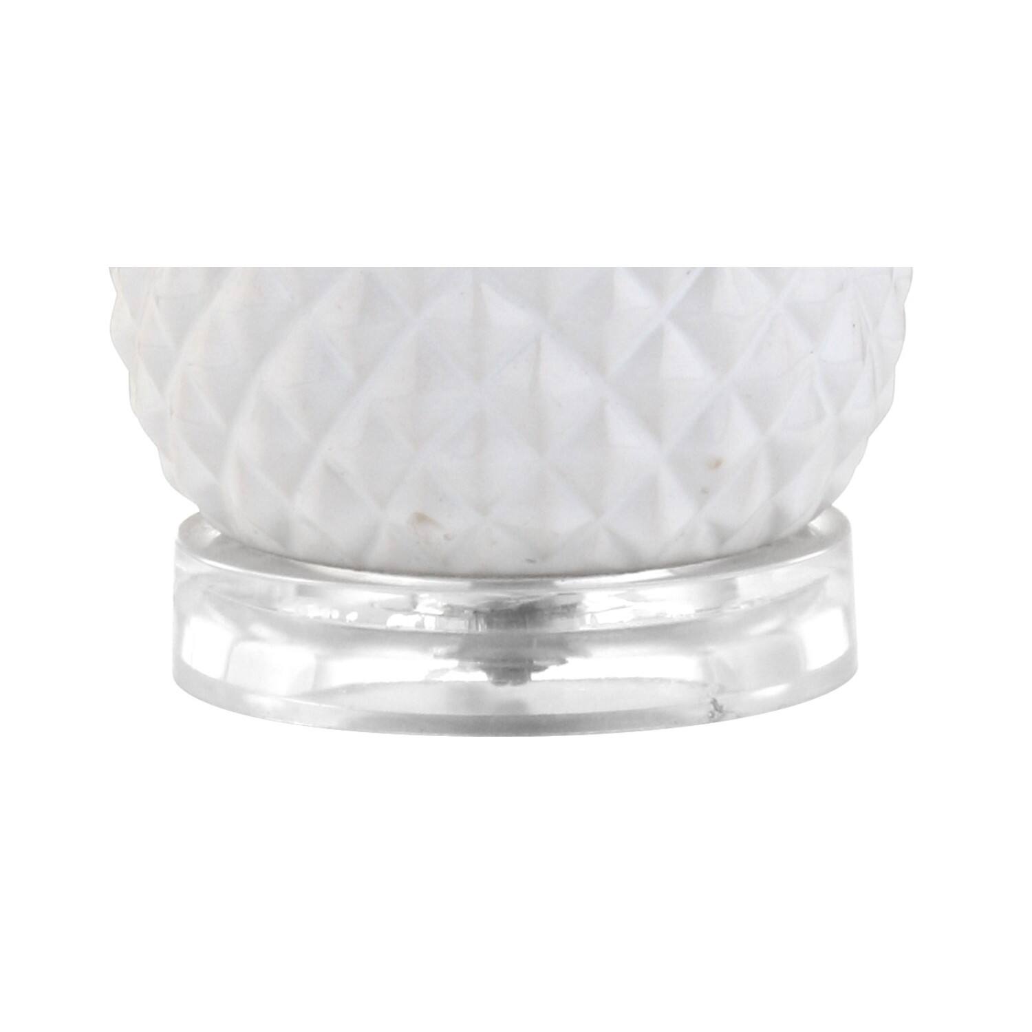 Alt View 7. Jonathan Y - Pineapple 23" Ceramic LED Table Lamp, White/Gold - White/Gold.