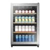 Front. Insignia™ - 130-Can Beverage Cooler - Silver.