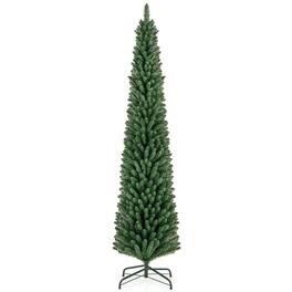 Resenkos - 8-Ft Pencil Christmas Tree - Memory Wire Branches & Stand - Green