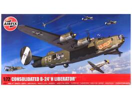 Level 3 Model Kit Consolidated B-24H Liberator Bomber Aircraft with 2 Scheme Options 1/72 Plastic Model Kit by Airfix - Multi