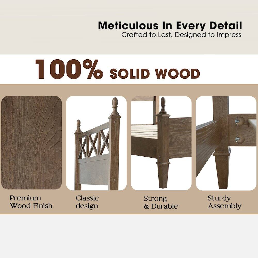 Meticulous In Every Detail  
Crafted to Last, Designed to Impress  

100% SOLID WOOD  

Premium Wood Finish  
Classic design  
Strong & Durable  
Sturdy Assembly