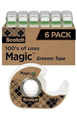 "Scotch - Magic Greener Invisible Clear Tape Refill, 0.75"" x 16.67 yds., 1"" Core, 6 Rolls/Pack (6123)" price history on PriceWatchPro